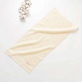 里仁 有機棉 平織毛巾圈洗臉巾 (米色/34×76cm)